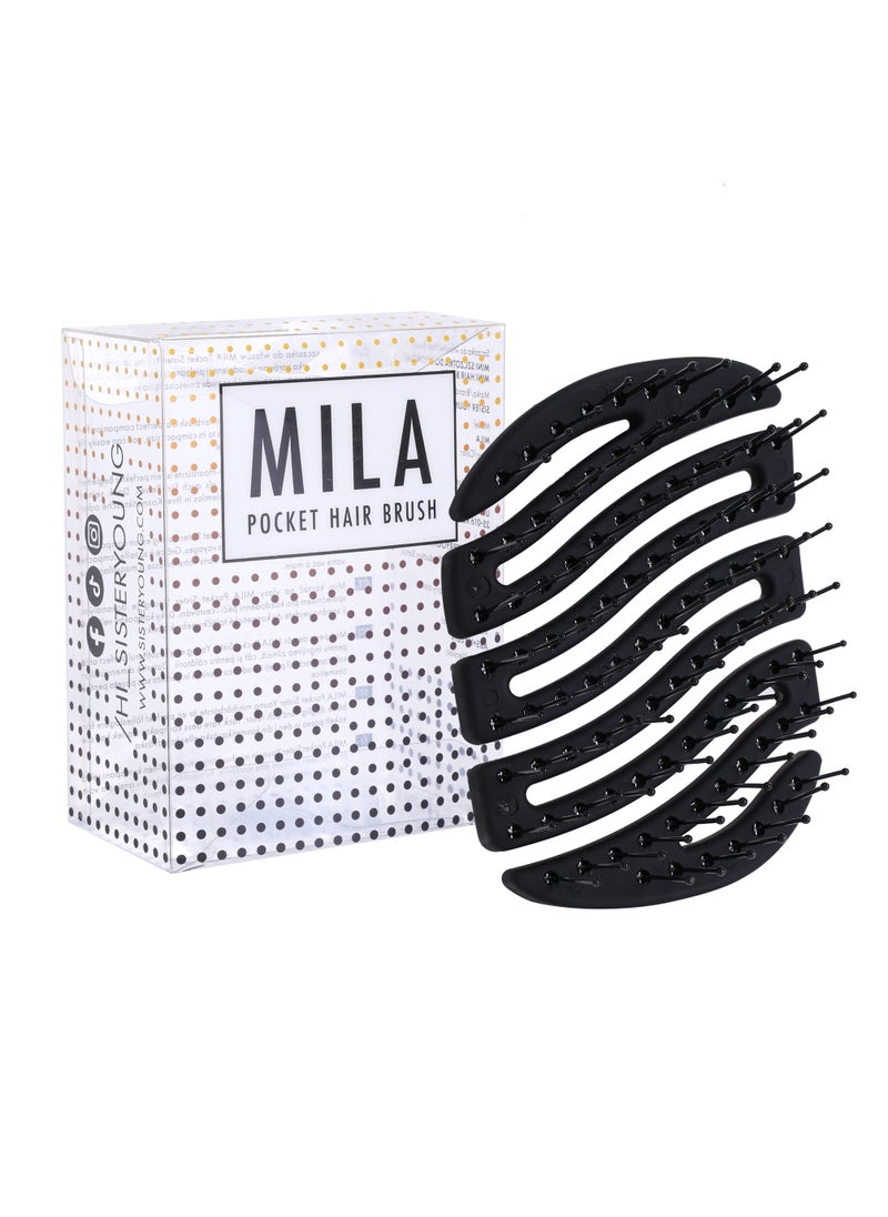 Sister Young - Sister Young MILA NV BLACK - Mini Hair Brush for Women & Men | Compact Travel Hairbrush for Wet & Dry Hair | Detangling Paddle Brush for Thick, Curly & Straight Hair - Image 1