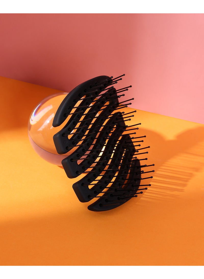 Sister Young - Sister Young MILA NV BLACK - Mini Hair Brush for Women & Men | Compact Travel Hairbrush for Wet & Dry Hair | Detangling Paddle Brush for Thick, Curly & Straight Hair - Image 1