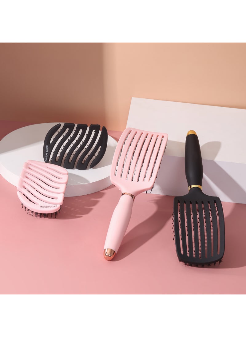 Sister Young - Sister Young MILA NV BLACK - Mini Hair Brush for Women & Men | Compact Travel Hairbrush for Wet & Dry Hair | Detangling Paddle Brush for Thick, Curly & Straight Hair - Image 1