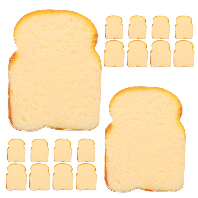 20pcs Realistic Fake Food Bread Slices - Simulation Toast Artificial Simulated Sliced Bread for Dollhouse Display Photography Props - Image 1