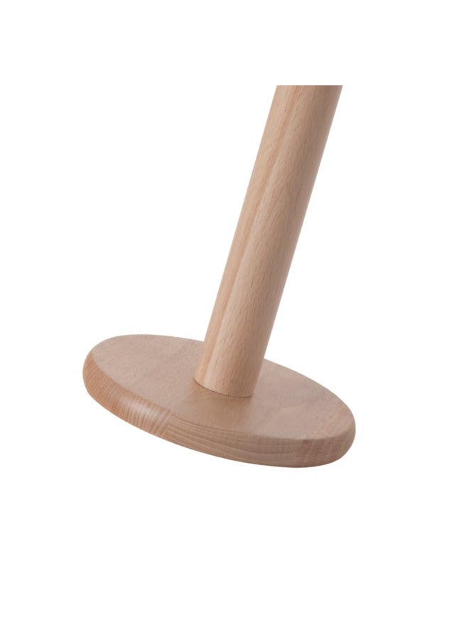 Kitchen Roll Holder, Beech Wood Solid Beech Paper Towel Stand with Sturdy Base, Freestanding Kitchen Countertop Tissue Holder for Easy One-Handed Access and Tidy Worktops - Image 3