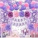ZERODECO Pink Purple Birthday Party Decorations for Women Girls Happy Birthday Banner Pompoms Balloon Arch Fringe Curtain Party Dcor for Baby Girls Women Purple Pink Party - Image 2