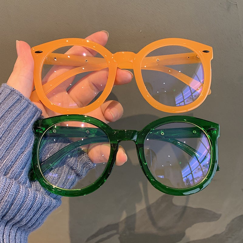 Internet Popular Korean Style Black Thick Frame Vintage Artistic Plain Plain Glasses Frame Women'S Big Round Face Slim Glasses Frame Men'S - Image 3