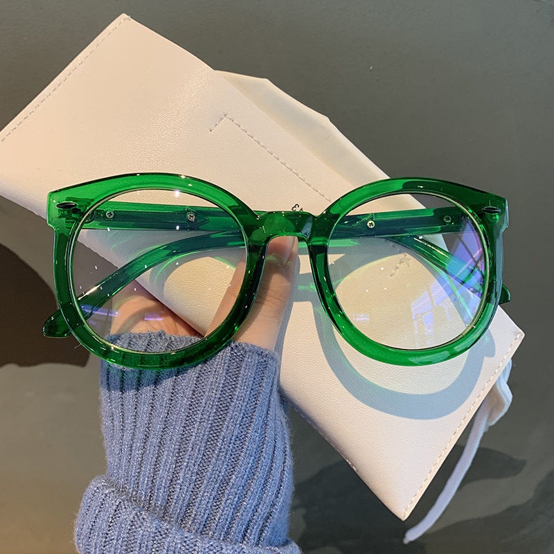Internet Popular Korean Style Black Thick Frame Vintage Artistic Plain Plain Glasses Frame Women'S Big Round Face Slim Glasses Frame Men'S - Image 4