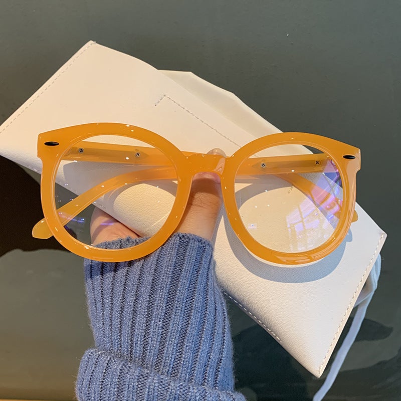 Internet Popular Korean Style Black Thick Frame Vintage Artistic Plain Plain Glasses Frame Women'S Big Round Face Slim Glasses Frame Men'S - Image 5