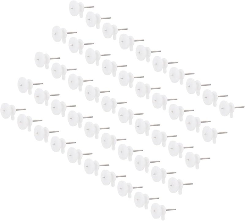 VILLCASE 50 Pcs White Picture Hanging Nails Sturdy Frame Hangers for Easy Wall Installation No Damage - Image 1