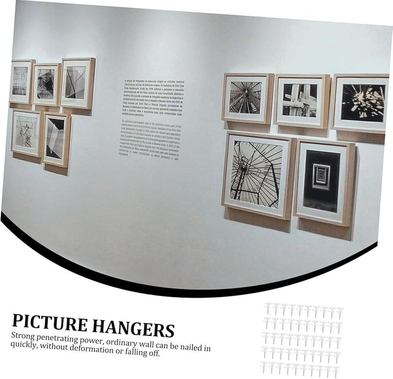 VILLCASE 50 Pcs White Picture Hanging Nails Sturdy Frame Hangers for Easy Wall Installation No Damage - Image 5