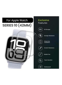 O Ozone Screen Protector for Apple Watch Series 10 42mm Premium TPU Soft Full Coverage Film [2 Pack] Full Screen Coverage Bubble Free Anti-Scratch HD Film  - Image 2