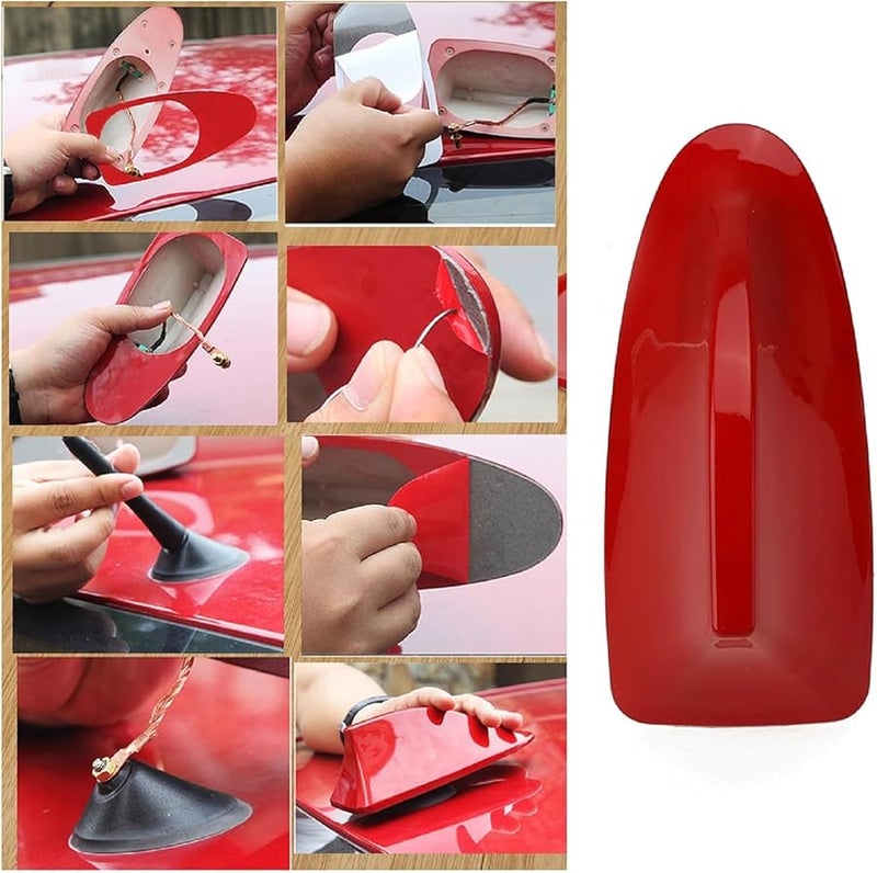 Red Shark Fin Antenna for Opel Corsa E 2014 2019 AM FM Radio Aerial - Image 5