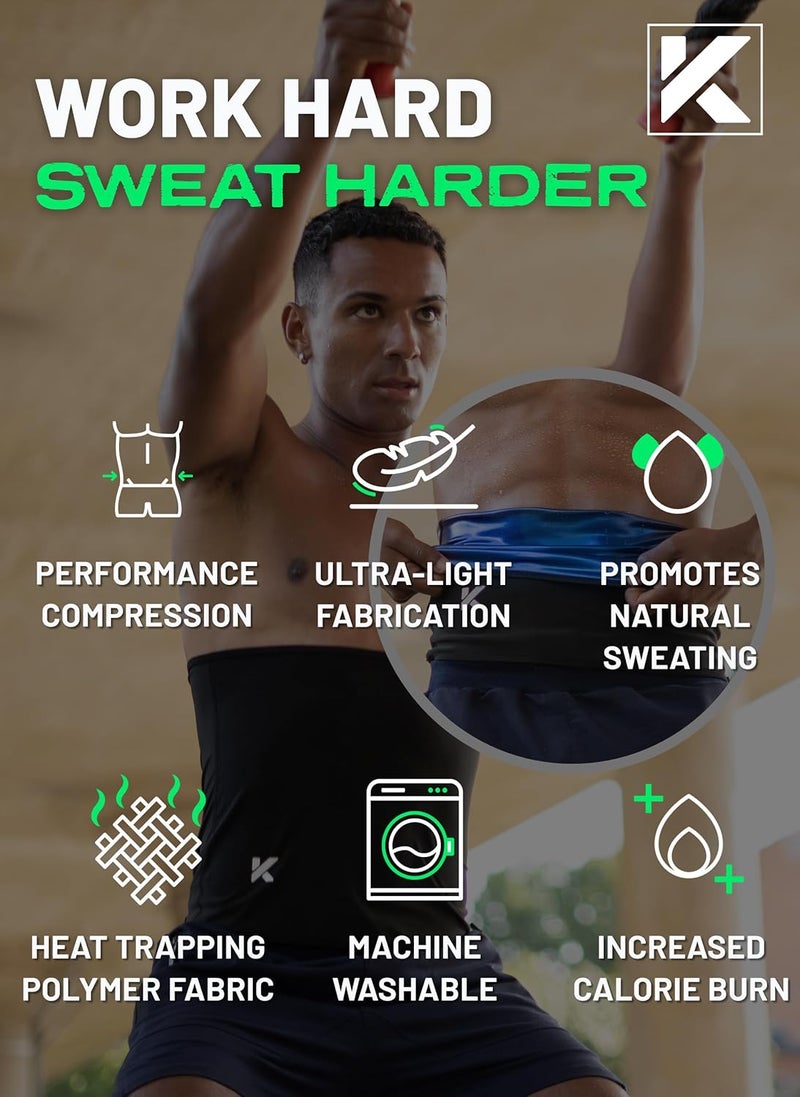Kewlioo Men's Heat Trapping Waist Toner - Waist Trainer for Men - Comfortable & Discreet Waist Trimmer Thermo Sauna Belt - Image 4