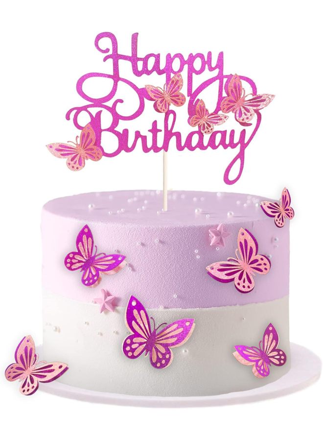 New Year Cake - Birthday Cake Decoration - Rose Red - Party Supplies, Baking Decoration, Gift - Image 1