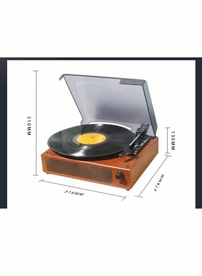 Generic - Record Player Portable Suitcase Record Player Blutooth 3-Speed Vintage Turntable Built-in 2 Stereo Speakers - Image 1