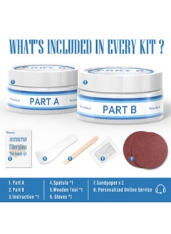 Ankita Tub Tile And Shower Repair Kit Fiberglass Repair Kit And Porcelain Repair Kit For Sink Shower And Cracked Bathtub Scratches Bathtub Refinishing Kit White  - Image 2