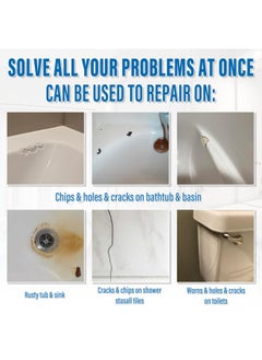 Ankita Tub Tile And Shower Repair Kit Fiberglass Repair Kit And Porcelain Repair Kit For Sink Shower And Cracked Bathtub Scratches Bathtub Refinishing Kit White  - Image 3