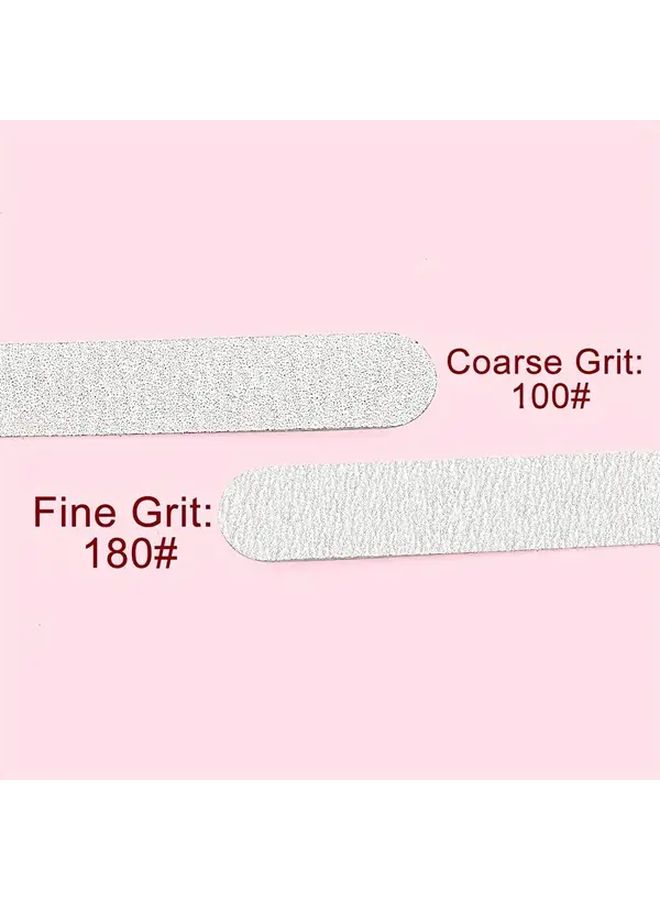 20pcs Single Sided Nail Files Grit 100 180 Stainless Steel Handle For Manicure Pedicure - Image 3