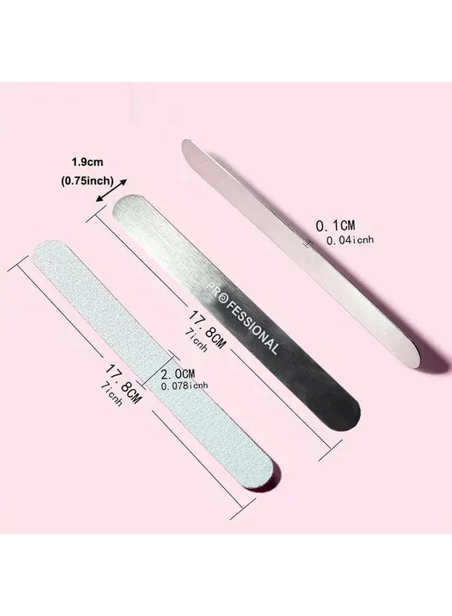 20pcs Single Sided Nail Files Grit 100 180 Stainless Steel Handle For Manicure Pedicure - Image 4