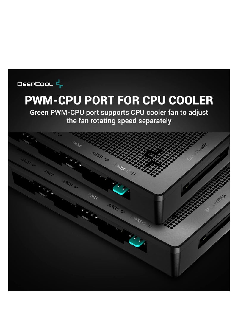 SC790 Fan Hub, 2in1 PWM & ARGB 6-Port 5v-3pin Aura SYNC Addressable RGB and 6-Port 4pin PWM Fan Hub with Magnetic Backplane, Support Maximum Six ARGB-PWM Fans, Makes a Sturdy PWM & ARGB Fan Hub