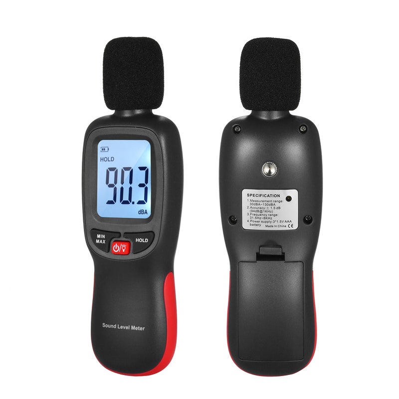 Mini LCD Digital Noisemeter Sound Level Meter 30-130dB Noise Volume Measuring Instrument Decibel Monitoring Tester with Max/Min/Data Hold Mode - Image 5