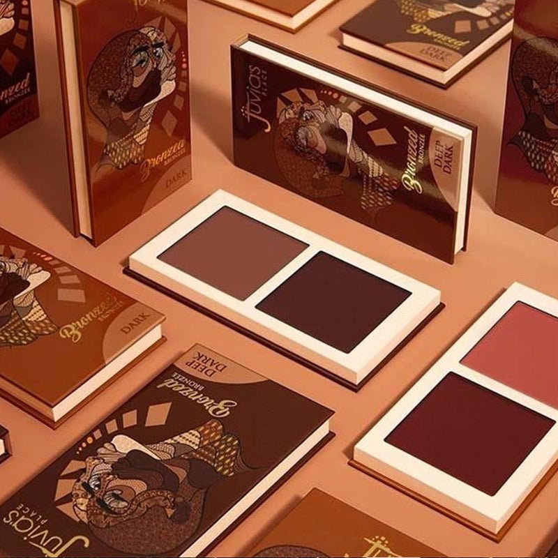 Juvia's Place Bronzed Duo Bronzer Tan - Soft Matte, Contour Powder, Long-Wearing & Buildable Bronzing Powder - Suitable for Tan Skin Tone - Image 5