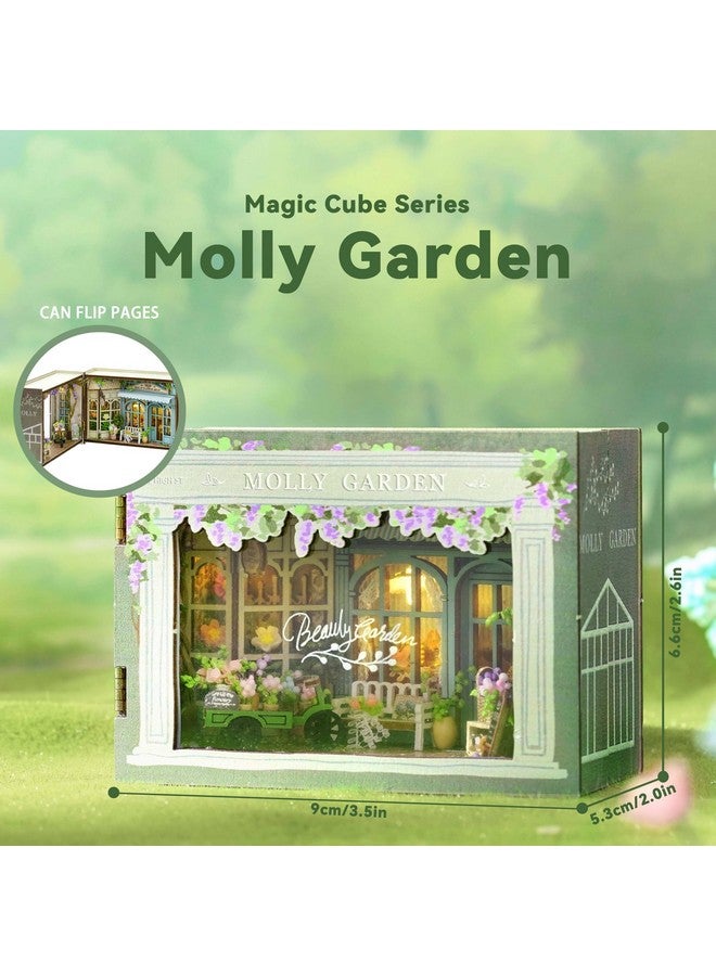 فليفر مجموعة منزل دمى فليفر المصغر DIY - غرفة إبداعية مع أثاث لهدية عيد الحب الرومانسية (حديقة مولي) - Image 2