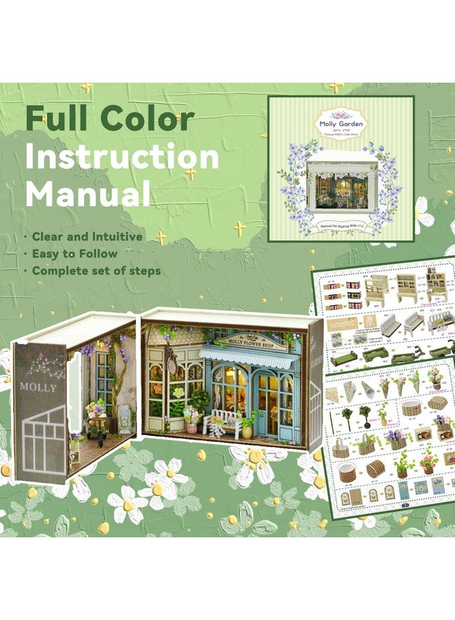 فليفر مجموعة منزل دمى فليفر المصغر DIY - غرفة إبداعية مع أثاث لهدية عيد الحب الرومانسية (حديقة مولي) - Image 5