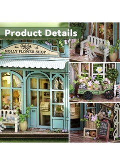 Flever Flever Dollhouse Miniature DIY House Kit Creative Room with Furniture for Romantic Valentine's Gift (Molly Garden)  - Image 3