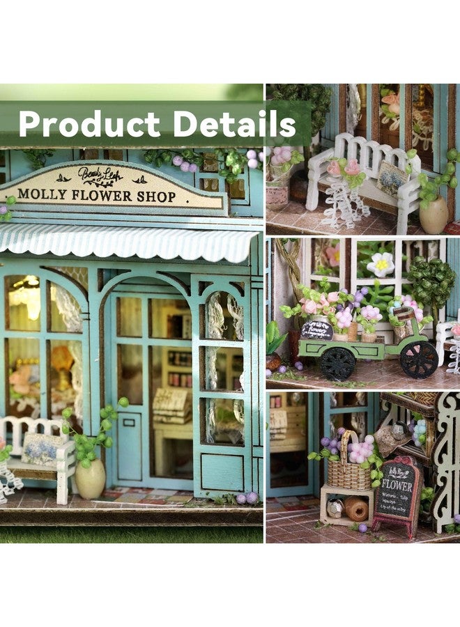فليفر مجموعة منزل دمى فليفر المصغر DIY - غرفة إبداعية مع أثاث لهدية عيد الحب الرومانسية (حديقة مولي) - Image 3