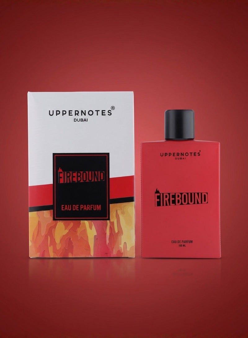 UpperNotes FireBound EDP Unisex Perfume 100ml | Hibiscus Damask Rose Cinnamon Vanilla Leather | Intense Sensual Long Lasting Night Fragrance UAE - Image 3