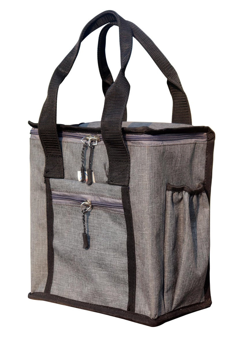HOMECUTE Thermal Insulated Lunch Bag/Storage Bag/Large Tiffin Bag for Men,Women and Kids,Travel Lunch Pouch Food Storage Bag with Handle,Ideal for Office School College and Picnic (Square Gray) - Image 1
