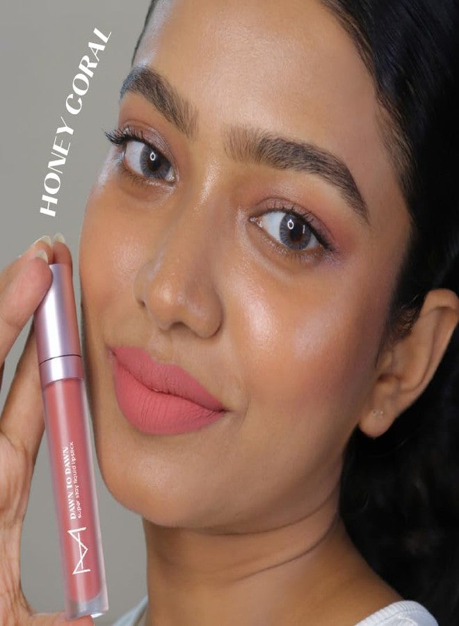 House Of Makeup Hydrating Liquid Lipstick | Nude Lipstick Shades | Comfy Liquid Lipsticks For Women | Everyday Nude Shade Lipstick | Liquid Matte Lipstick | 5 ml | (Honey Coral) - Image 3