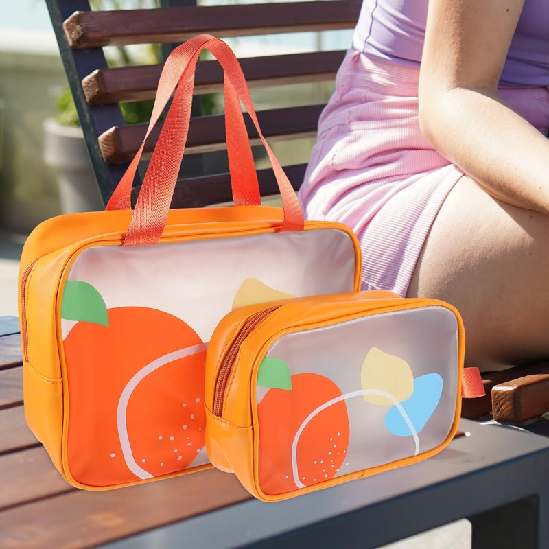 2pcs Transparent Travel Toiletry Bag For Women Cosmetic Organizer With Moisture Separation Lightweight - Image 5