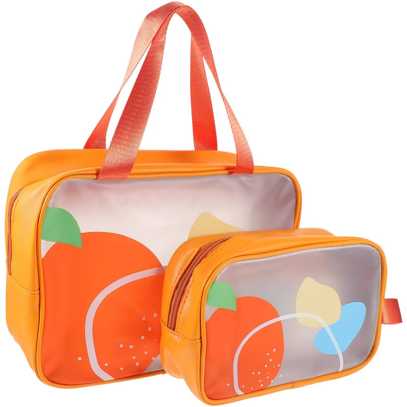 2pcs Transparent Travel Toiletry Bag For Women Cosmetic Organizer With Moisture Separation Lightweight - Image 2