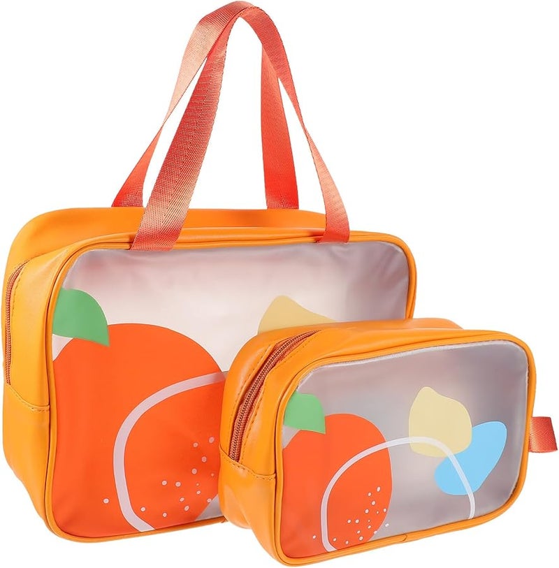 2pcs Transparent Travel Toiletry Bag For Women Cosmetic Organizer With Moisture Separation Lightweight - Image 1