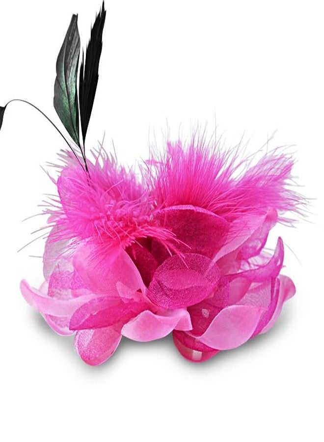 Expo International Sonia Feather Brooch and Hairclip Hair Accessory, Fuchsia - Image 2