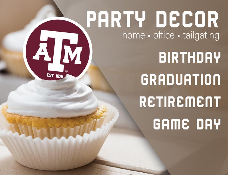 PartyKandy Texas A&M Cupcake Toppers (24 Pcs) Texas AM University Party Supplies for TAMU Aggies Buckeyes Football  Birthday Gift  Graduation Texas A&M Party Decorations (Texas A&M) - Image 5