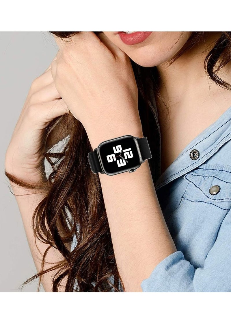 CATANES - Apple Watch Band Alpine Loop Band 38mm 40mm 41mm Women Men Adjustable with Metal G-Hook Strap for iWatch Series 7/SE/6/5/4/3/2/1 Black - Image 1