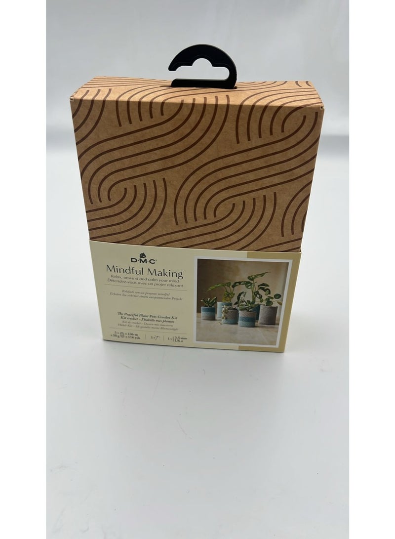 DMC mindful making the peaceful plant pots crochet kit - Image 1