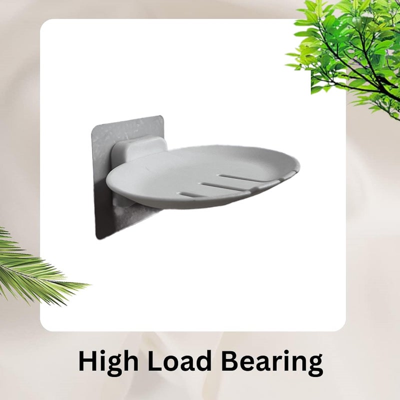 BeeDuck 1PCS White Plastic Wall Mounted Soap Dish Adhesive Sponge Holder No-Drilling Soap Holder Stand for Shower, Bathroom and Kitchen (White SOAP Dish, 1) - Image 5