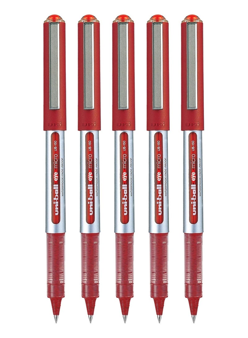 Uniball Uni-ball Eye UB150 Roller Pen Red Ink Pack of 5 - Image 1