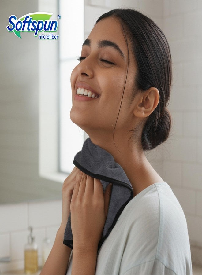 SOFTSPUN Microfiber Hand & Face Wipes 20x30 Cms, 4 Piece Towel Set, 280 GSM (Grey) Super Soft & Silky for Hand, Face and Body - Hypoallergenic Sensitive Skin Wipes & Washcloths. - Image 5