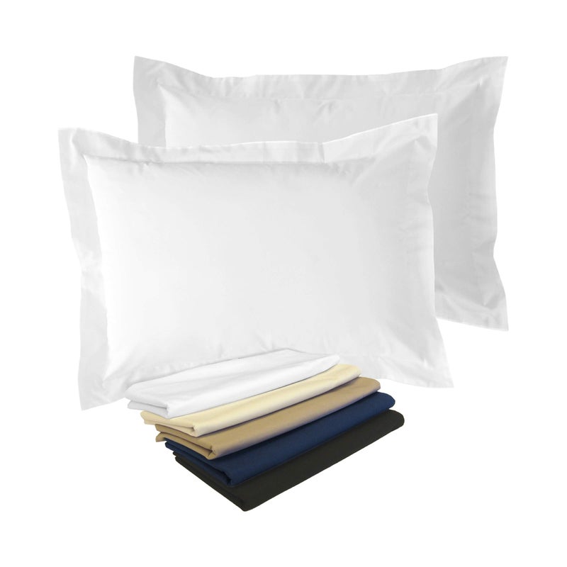 Fresh Ideas Poplin Tailored 2-Pack Pillow Sham  Standard  White - Image 2