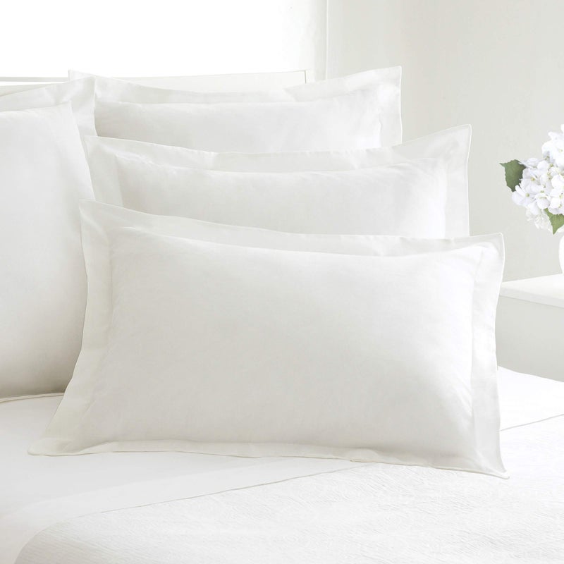 Fresh Ideas Poplin Tailored 2-Pack Pillow Sham  Standard  White - Image 3