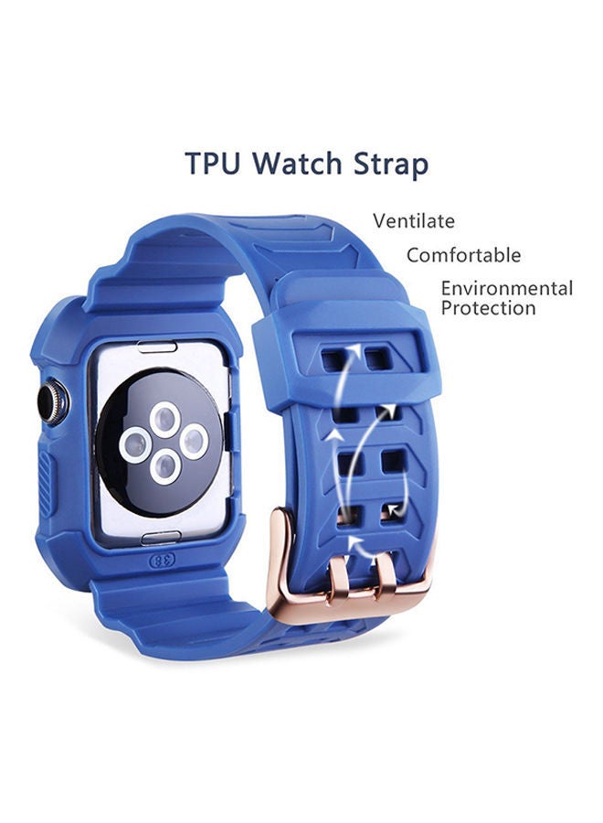 نيبمينينت سوار سيليكون بديل لساعة أبل 42 مم السلسلة 1/2/3 أزرق - Image 2