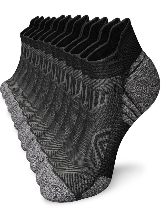 Sooverki Cushioned Cotton Ankle Compression Socks for Men Women 6 Pairs Wicking Low Cut Arch Support Plantar Fasciitis Socks Travel Runner Gifts - Image 1