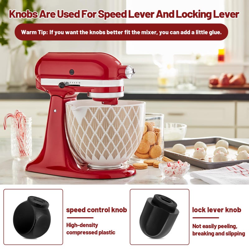 Alocs Speed Control Knob and Lock Lever Knob for KitchenAid Stand Mixer 5QT 6QT K45 Pro 600, Bowl-Lift Stand Mixer KD2661 KL26M KP26M1 & Tilt-Head Stand Mixer K45 K45SS KSM75 - Image 5