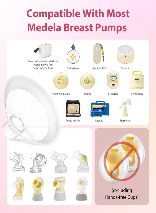 BALIME 2 Pack 17mm Flanges, 105° Wide Angle Soft Flex Rim, Compatible with Medela Popular Pump Models - Replacement Parts - Image 2