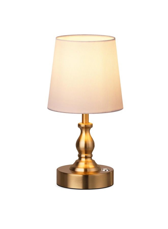 PARTPHONER Mini Cordless LED Table Lamp, 5200mAh Rechargeable Battery Operated Lamp, 3-Level Brightness, Touch Dimmable Desk Lamp, Bedside Night Light for Patio Camping Restaurant Home, Antique Brass - Image 1