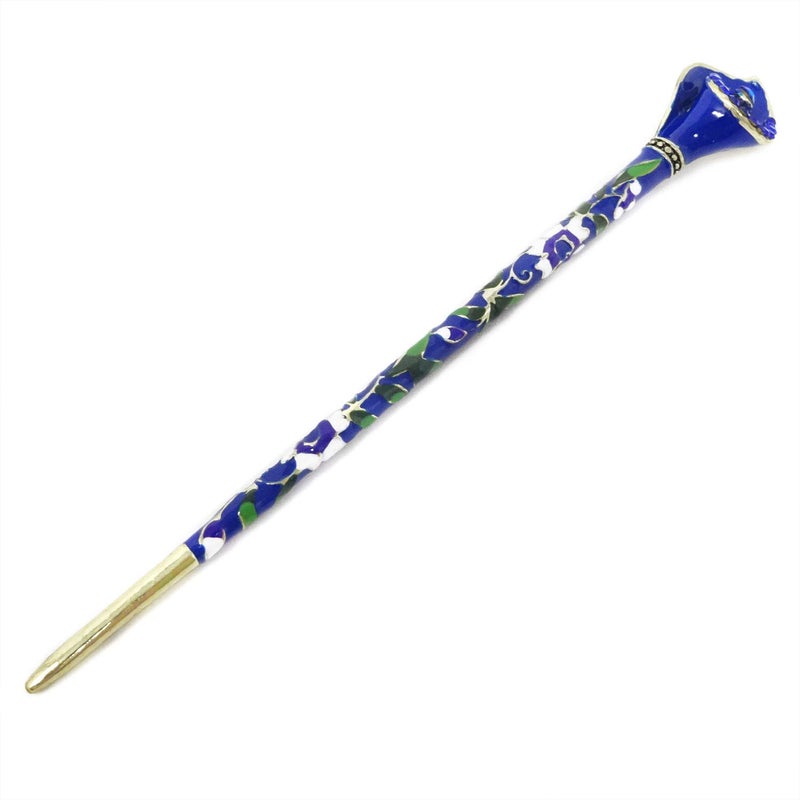 Honbay Cloisonn Vintage Hair Stick With Calla Chinese Traditional Style Fashion Hair Chopsticks Hairpin Blue