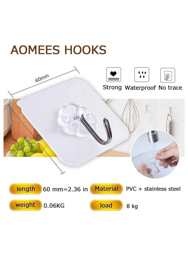 "20-Pack Heavy Duty Self-Adhesive Wall Hooks for UAE Homes – No Drill Damage-Free Hanging in Dubai Rentals, Bathrooms & Kitchens | 5kg Weight Capacity, Heat-Resistant & Removable (Tile/Marble Surfaces)"  - Image 5