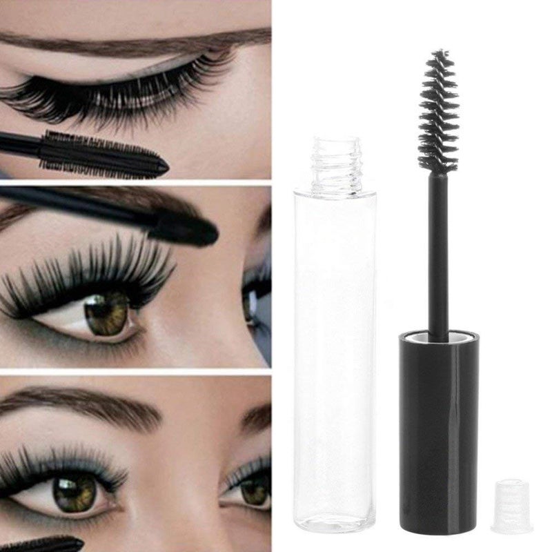 Comicfs 20 Pcs 4ml Transparent Reusable Empty Bottle Tube Container Makeup Vials Cosmetic Tool for Eyelash Growth Oil/Mascara with Rubber Inserts 8 Pcs Funnels (Black) - Image 3